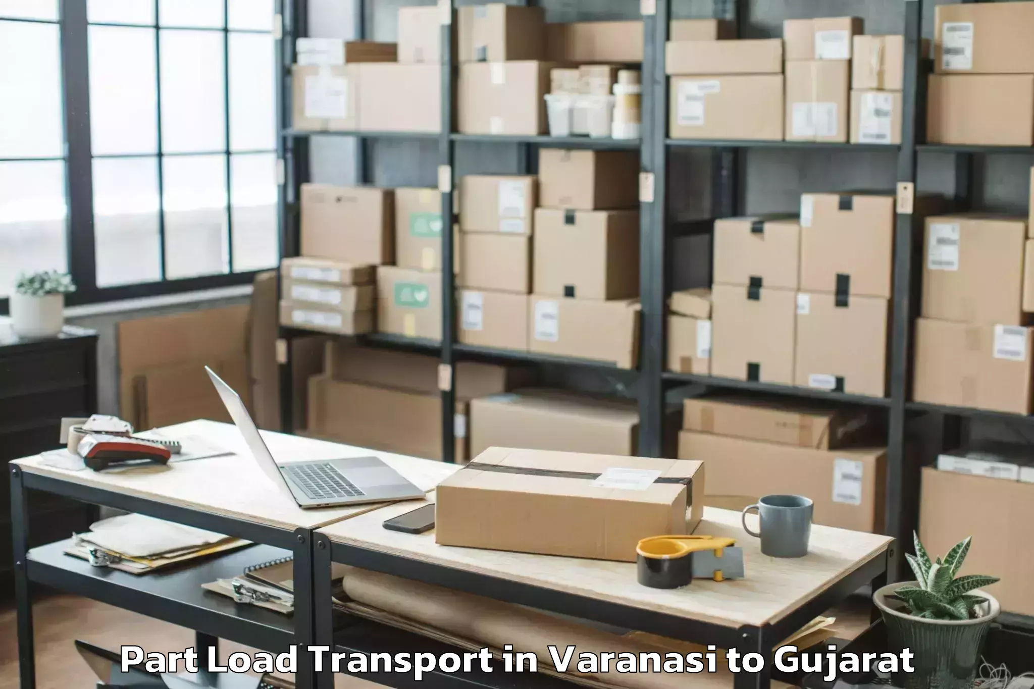 Book Varanasi to Jhulasan Part Load Transport Online